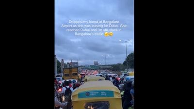The post went viral and many users shockingly shared similar tales of being stuck in Bengaluru's notorious traffic (Instagram/travel_foodie_gals) The post went viral and many users shockingly shared similar tales of being stuck in Bengaluru's notorious traffic (Instagram/travel_foodie_gals)