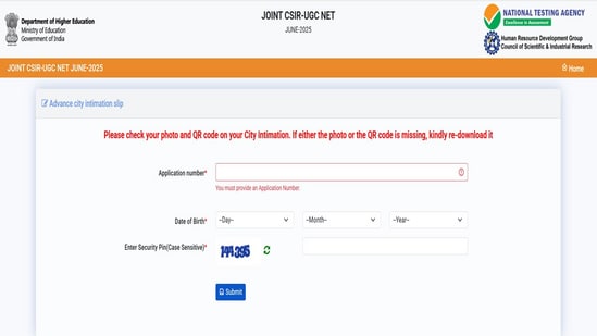 CSIR UGC NET 2025 exam city slip released at csirnet.nta.ac.in, download link here