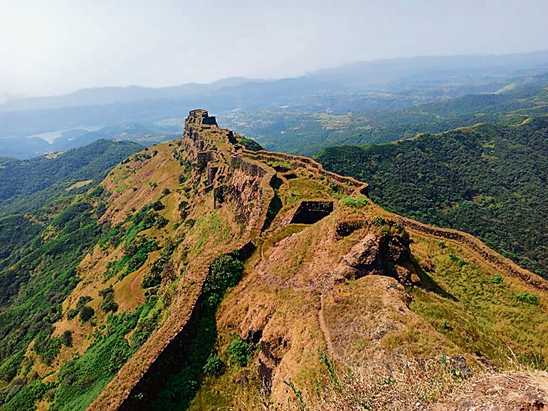 Pune, India - June 22, 2021: The Rajgad fort is accessible only on foot through four different routes. (HT PHOTO) (Hindustan Times) Pune, India - June 22, 2021: The Rajgad fort is accessible only on foot through four different routes. (HT PHOTO) (Hindustan Times)