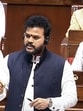 Civil aviation minister Ram Mohan Naidu peaks in the Rajya Sabha during the first day of the monsoon session of Parliament pm Monday. (Sansad TV)