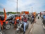 Massive traffic jam near Shahdara in New Delhi, India, on Sunday, July 20, 2025.