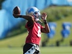 Detroit Lions quarterback Hendon Hooker (2) throws a pass during an NFL football practice in Allen Park, Mich., Monday, July 21, 2025. (AP Photo/Paul Sancya) Detroit Lions quarterback Hendon Hooker (2) throws a pass during an NFL football practice in Allen Park, Mich., Monday, July 21, 2025. (AP Photo/Paul Sancya)