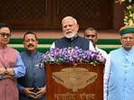 Prime Minister Narendra Modi addresses the media on the first day of the Monsoon session of the parliament in New Delhi on July 21, 2025.