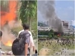 The F-7 BGI aircraft crashed onto the Milestone School and College in northern Dhaka's Uttara neighbourhood. The F-7 BGI aircraft crashed onto the Milestone School and College in northern Dhaka's Uttara neighbourhood.