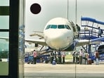 The IndiGo aircraft landed safely in Indore. The IndiGo aircraft landed safely in Indore.