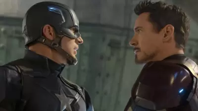 Chros Evans and Robert Downey Jr as Captain America and Iron Man in the MCU. Chros Evans and Robert Downey Jr as Captain America and Iron Man in the MCU.