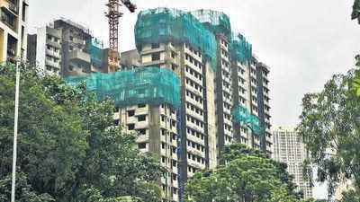 350 slum dwellers are eligible so far for rehabilitation in the six buildings that are under construction in Bhandup West’s Runwal Forest. ( Praful Gangurde / HT Photo ) (praful Gangurde) 350 slum dwellers are eligible so far for rehabilitation in the six buildings that are under construction in Bhandup West’s Runwal Forest. ( Praful Gangurde / HT Photo ) (praful Gangurde)