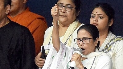 West Bengal chief minister and TMC supremo Mamata Banerjee addresses a protest rally against the alleged torture of Bengali-speaking people in BJP-ruled States, in Kolkata. (ANI file) West Bengal chief minister and TMC supremo Mamata Banerjee addresses a protest rally against the alleged torture of Bengali-speaking people in BJP-ruled States, in Kolkata. (ANI file)