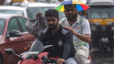 “Conditions may feel a bit cooler, but humidity will remain,” an IMD official said, adding, “Tuesday will likely bring more moderate rain under generally overcast skies.” (Satish Bate/ Hindustan Times)) “Conditions may feel a bit cooler, but humidity will remain,” an IMD official said, adding, “Tuesday will likely bring more moderate rain under generally overcast skies.” (Satish Bate/ Hindustan Times))