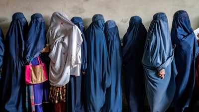 The women were wearing flowing abaya robes and wearing make-up. They resisted getting into the vehicle but were forced to do so by a PVPV official who was holding a gun, the witness said on condition of anonymity. (Pic used for representation) (AP file) The women were wearing flowing abaya robes and wearing make-up. They resisted getting into the vehicle but were forced to do so by a PVPV official who was holding a gun, the witness said on condition of anonymity. (Pic used for representation) (AP file)