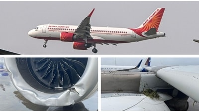 The Air India aircraft towed safely to the terminal gate, where all passengers and crew disembarked without incident. (HT Photo) The Air India aircraft towed safely to the terminal gate, where all passengers and crew disembarked without incident. (HT Photo)