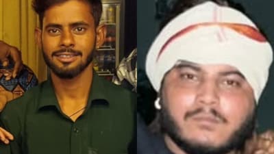 The victim, 22-year-old Vipin alias Vicky (left), was killed by Anas Khan. (right) (X) The victim, 22-year-old Vipin alias Vicky (left), was killed by Anas Khan. (right) (X)