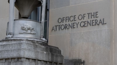 The Office of the Attorney General at the Department of Justice building is seen on July 20, 2025 in Washington, DC. Attorney General Pam Bondi has asked a federal judge to unseal grand jury testimony used in the prosecution of Jeffrey Epstein and his longtime associate Ghislaine Maxwell. (AFP) The Office of the Attorney General at the Department of Justice building is seen on July 20, 2025 in Washington, DC. Attorney General Pam Bondi has asked a federal judge to unseal grand jury testimony used in the prosecution of Jeffrey Epstein and his longtime associate Ghislaine Maxwell. (AFP)
