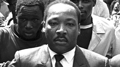 Martin Luther King, Jr., during a civil rights march in Memphis, Tenn., March 28, 1968. (AP Photo/Jack Thornell, File) (AP) Martin Luther King, Jr., during a civil rights march in Memphis, Tenn., March 28, 1968. (AP Photo/Jack Thornell, File) (AP)