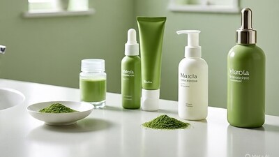Matcha skincare products for a wrinkle-free, skin (AI-Generated) Matcha skincare products for a wrinkle-free, skin (AI-Generated)