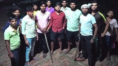 People on night vigil in a Moradabad village. (Sourced) People on night vigil in a Moradabad village. (Sourced)