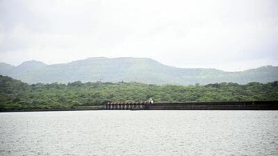 Pune, India - July 15, 2023: Backwater of Khadakwasla dam in Pune, India, on Saturday, July 15, 2023. (Photo by Kalpesh Nukte/HT PHOTO)