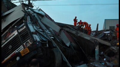 The three-storey building that collapsed in Transport Nagar on September 7 last year, killing eight people and injuring 28 others. (File Photo) The three-storey building that collapsed in Transport Nagar on September 7 last year, killing eight people and injuring 28 others. (File Photo)