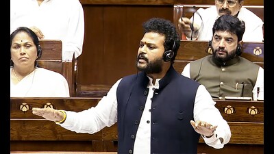 Union civil aviation minister Ram Mohan Naidu speaks in Rajya Sabha during the monsoon session of Parliament on Monday. (Sansad TV) Union civil aviation minister Ram Mohan Naidu speaks in Rajya Sabha during the monsoon session of Parliament on Monday. (Sansad TV)