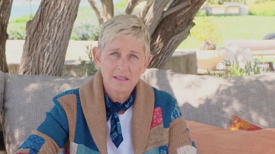 In her first public appearance since moving to the UK, Ellen DeGeneres linked her relocation to Trump's re-election. (@TheEllenShow/X)