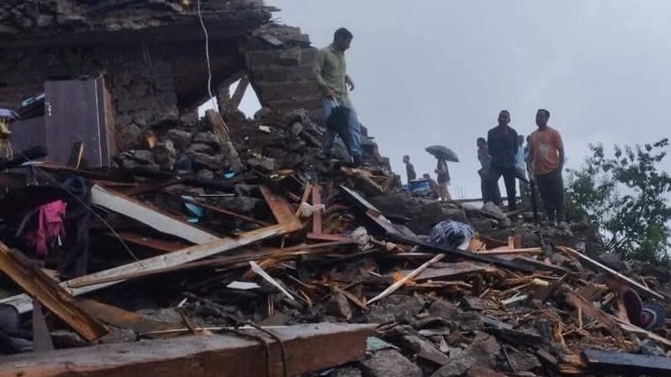 A newlywed couple died as a landslide hit their house during heavy rain in Chamba district early on Monday. (HT Photo) A newlywed couple died as a landslide hit their house during heavy rain in Chamba district early on Monday. (HT Photo)