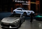 A Xiaomi SU7 Ultra electric vehicle (EV) is displayed during a media day for the Auto Shanghai show in Shanghai, China April 23, 2025.