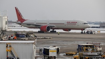 An Air India Boeing 777-300ER plane is towed at O'Hare International Airport in Chicago, Illinois, United States. (Reuters)