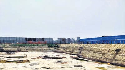At the building site in Rohini. (HT Photo) At the building site in Rohini. (HT Photo)
