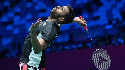 India's HS Prannoy hits a return (AFP) India's HS Prannoy hits a return (AFP)