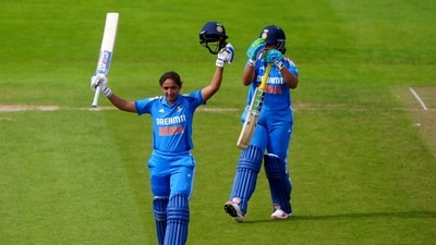 Harmanpreet Kaur smashes the second-fastest ton by an Indian in Women's ODIs. (AP) Harmanpreet Kaur smashes the second-fastest ton by an Indian in Women's ODIs. (AP)