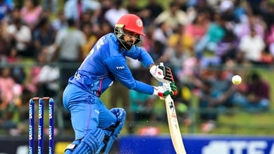 Going up against his father Mohammad Nabi, Hassan Eisakhil showed no mercy (AFP) Going up against his father Mohammad Nabi, Hassan Eisakhil showed no mercy (AFP)