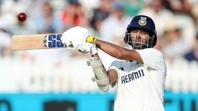 India's Washington Sundar plays a shot (AP)