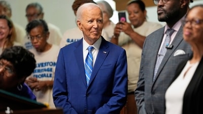 Former President Joe Biden gets ready to speak during a Juneteenth event at the Reedy Chapel AME Church, Thursday, June 19, 2025, in Galveston, Texas. (AP) Former President Joe Biden gets ready to speak during a Juneteenth event at the Reedy Chapel AME Church, Thursday, June 19, 2025, in Galveston, Texas. (AP)