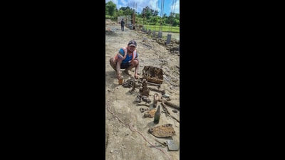 The relics were found in the Langthabal area of Manipur. (PTI) The relics were found in the Langthabal area of Manipur. (PTI)