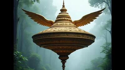 This is an AI generated image of Pushpak Vimana from the Ramayana. (Meta) This is an AI generated image of Pushpak Vimana from the Ramayana. (Meta)