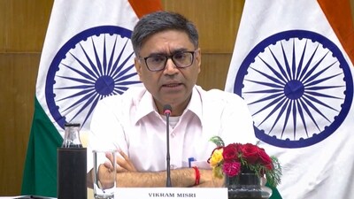 Foreign Secretary Vikram Misri during a media briefing on Prime Minister Narendra Modi's four-day visit to the UK and the Maldives. (@MEAIndia) Foreign Secretary Vikram Misri during a media briefing on Prime Minister Narendra Modi's four-day visit to the UK and the Maldives. (@MEAIndia)