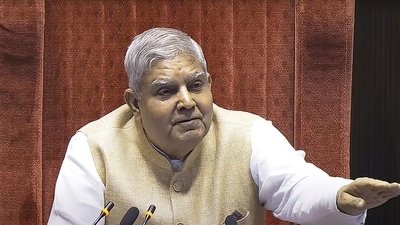 Vice President Jagdeep Dhankhar tendered his resignation on Monday after presiding over a deeply divided Rajya Sabha for nearly three years. (ANI) Vice President Jagdeep Dhankhar tendered his resignation on Monday after presiding over a deeply divided Rajya Sabha for nearly three years. (ANI)