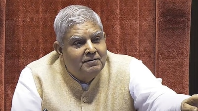 Vice President Jagdeep Dhankhar tendered his resignation on Monday after presiding over a deeply divided Rajya Sabha for nearly three years (Sansad TV) (HT_PRINT)