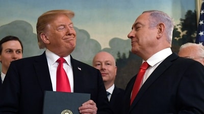 US President Donald Trump called Israeli Prime Minister Benjamin Netanyahu following Israeli airstrikes in Gaza and Syria. (AP)