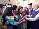 Prime Minister Narendra Modi receives a warm welcome from the members of the Indian Diaspora, in London. Prime Minister Narendra Modi receives a warm welcome from the members of the Indian Diaspora, in London.