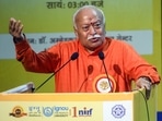 RSS chief Mohan Bhagwat addressing an event in New Delhi. RSS chief Mohan Bhagwat addressing an event in New Delhi.