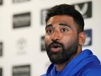 India's Mohammed Siraj addresses a press conference India's Mohammed Siraj addresses a press conference