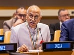 Permanent Representative of India to the United Nations Parvathaneni Harish speaks during a meeting of UNSC. Permanent Representative of India to the United Nations Parvathaneni Harish speaks during a meeting of UNSC.