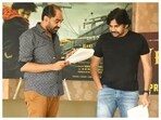 Director Krish and Pawan Kalyan on the set of Hari Hara Veera Mallu.