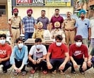 The six accused in police custody in Ludhiana on Tuesday. (HT Photo) The six accused in police custody in Ludhiana on Tuesday. (HT Photo)