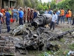 A Bangladeshi training fighter jet crashed just minutes after take off at 1.06 pm (local time) on Monday. A Bangladeshi training fighter jet crashed just minutes after take off at 1.06 pm (local time) on Monday.