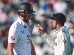 India captain Shubman Gill (R) argues with England's Zak Crawley India captain Shubman Gill (R) argues with England's Zak Crawley