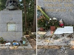 The wildly popular designer Labubu toy was seen perched against Karl Marx’s tombstone.