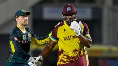 Josh Inglis (L) of Australia and Andre Russell (R) of West Indies shake hands (AFP) Josh Inglis (L) of Australia and Andre Russell (R) of West Indies shake hands (AFP)