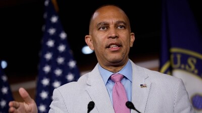 House Minority Leader Hakeem Jeffries (D-NY) speaks during a press conference at the U.S. Capitol (Getty Images via AFP) House Minority Leader Hakeem Jeffries (D-NY) speaks during a press conference at the U.S. Capitol (Getty Images via AFP)